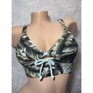Victoria’s Secret PINK Bralette Palm Tree Tropical Lightly Lined Tied Bow Medium